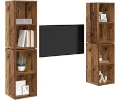 TV staliukas TV spintelių komplektas 4 pcs Senovinis medis 37 x 37 x 72 cm