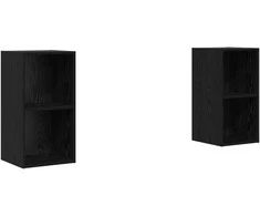 TV staliukas TV spintelių komplektas 2 pcs Juodas ąžuolas 37 x 37 x 72 cm