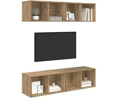 TV staliukas TV spintelių komplektas 4 pcs Amatininkų ąžuolas