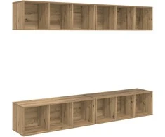 TV staliukas TV spintelių komplektas 4 pcs Amatininkų ąžuolas
