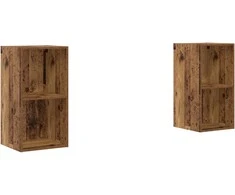 TV staliukas TV spintelių komplektas 2 pcs Senovinis medis 37 x 37 x 72 cm
