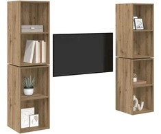 TV staliukas TV spintelių komplektas 4 pcs Amatininkų ąžuolas