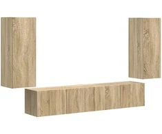 TV staliukas TV sieninio kabineto komplektas 4 pcs Sonoma ąžuolas