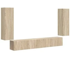 TV staliukas TV sieninio kabineto komplektas 4 pcs Sonoma ąžuolas