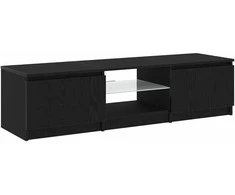 TV staliukas Televizoriaus spintelė Juodas ąžuolas 140 x 38,5 x 36 cm