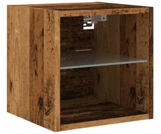 TV staliukas televizoriaus sieninė spintelė su LED lemputėmis Old Wood