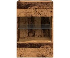 TV staliukas Sieninės spintelės su LED apšvietimu televizoriui 2 vnt, 40x30x60,5 cm