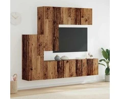 TV staliukas Televizoriaus sieninis modulis 5 pcs Senovinis medis
