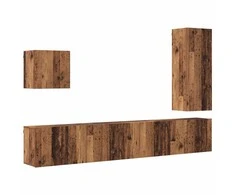TV staliukas Televizoriaus sieninis modulis 5 pcs Senovinis medis