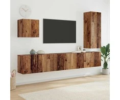 TV staliukas Televizoriaus sieninis modulis 5 pcs Senovinis medis
