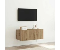 TV staliukas TV sieninė spintelė su LED Amatininkų ąžuolas 80 x 35 x 31 cm
