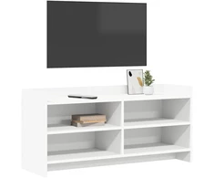 TV staliukas Televizoriaus spintelė 100 x 33 x 47 cm Balta Apdirbta mediena