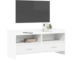 TV staliukas Televizoriaus spintelė 100 x 33 x 47 cm Balta Apdirbta mediena