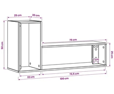 TV staliukas Televizoriaus spintelė 100 x 30 x 50 cm Artisano ąžuolo