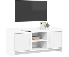TV staliukas Televizoriaus spintelė 102 x 33 x 47 cm Balta Apdirbta mediena