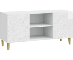 TV staliukas Televizoriaus spintelė 102 x 34,5 x 50 cm Itin blizgi balta
