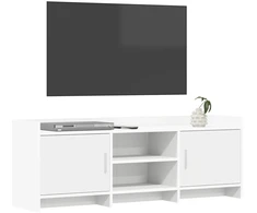 TV staliukas Televizoriaus spintelė 130 x 33 x 47 cm Balta Apdirbta mediena