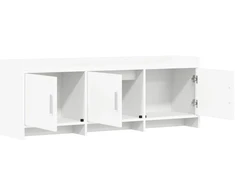 TV staliukas Televizoriaus spintelė 130 x 33 x 47 cm Balta Apdirbta mediena