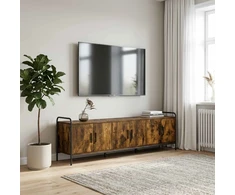 TV staliukas Televizoriaus spintelė 146 x 33 x 50 cm Dūminio ąžuolo