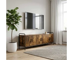 TV staliukas Televizoriaus spintelė 146 x 33 x 50 cm Dūminio ąžuolo