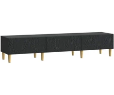 TV staliukas Televizoriaus spintelė 147 x 34,5 x 30 cm Juoda