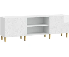 TV staliukas Televizoriaus spintelė 150 x 31 x 50 cm Itin blizgi balta