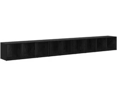 TV staliukas TV spintelių komplektas 3 pcs Juodas ąžuolas 37 x 35 x 107 cm
