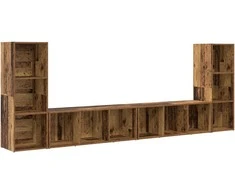 TV staliukas TV spintelių komplektas 4 pcs Senovinis medis 37 x 35 x 107 cm