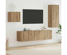 TV staliukas Televizoriaus spintelė 4 pcs Amatininkų ąžuolas