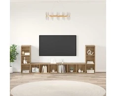 TV staliukas TV spintelių komplektas 4 pcs Amatininkų ąžuolas