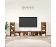 TV staliukas TV spintelių komplektas 4 pcs Senovinis medis 37 x 35 x 107 cm