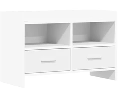 TV staliukas Televizoriaus spintelė 71,5 x 33 x 47 cm Balta Apdirbta mediena
