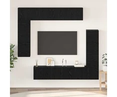 TV staliukas TV spintelių komplektas 8 pcs Juodas ąžuolas Apdirbta mediena