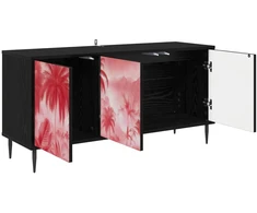 TV staliukas Televizoriaus spintelė AACHEN 102 x 33 x 51 cm Juodojo ąžuolo