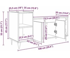 TV staliukas Televizoriaus spintelė 100 x 35 x 55 cm Amatininkų ąžuolas