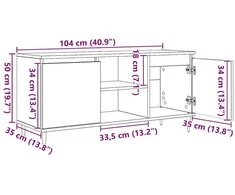 TV staliukas Televizoriaus spintelė 104 x 35 x 50 cm Amatininkų ąžuolas