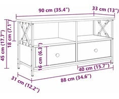 TV staliukas Televizoriaus spintelė 90 x 33 x 45 cm Amatininkų ąžuolas