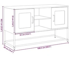 TV staliukas Televizoriaus spintelė, antracito, 100,5x39x60,5cm, plienas
