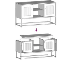 TV staliukas Televizoriaus spintelė, antracito, 100,5x39x60,5cm, plienas