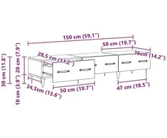 TV staliukas Televizoriaus spintelė 150 x 36 x 30 cm artisano ąžuolo