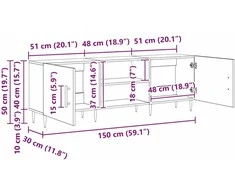 TV staliukas Televizoriaus spintelė 150 x 30 x 50 cm artisano ąžuolo