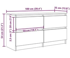 TV staliukas Televizoriaus spintelė, artisano ąžuolo, 100x35x54 cm, mediena