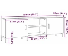 TV staliukas Televizoriaus spintelė, artisano ąžuolo, 150x30x50cm, mediena
