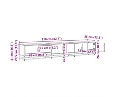 TV staliukas TV vienetai 210 x 35 x 41 cm Amatininkų ąžuolas