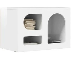 TV staliukas Televizoriaus spintelė Aukštai blizganti balta 60 x 35 x 40 cm