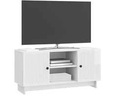 TV staliukas Televizoriaus spintelė 102 x 34,5 x 50 cm Itin blizgi balta