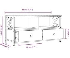 TV staliukas Televizoriaus spintelė, ąžuolo, 90x33x45cm, mediena ir geležis