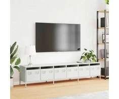 TV staliukas Televizoriaus spintelė, balta, 202x39x43,5cm, plienas