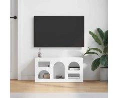 TV staliukas Televizoriaus spintelė Balta 80 x 35 x 40 cm Apdirbta mediena