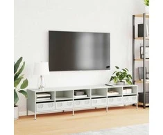 TV staliukas Televizoriaus spintelė, balta, 202x39x43,5cm, plienas